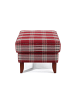 58 aufm Kessel XXL Hocker Katria Bezug Flachgewebe Buche nussbaum dunkel / rot