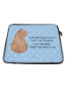 Mr. & Mrs. Panda Laptop Tasche Bär Schulterblick mit Spruch in Blau Pastell