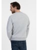 DreiMaster Herren Sweatshirt Mit Rundhals in Hellgrau Melange