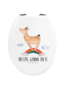 Mr. & Mrs. Panda Toilettendeckel Lama Regenbogen mit Spruch in Weiß