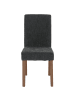 MCW 2er-Set Esszimmerstuhl Littau Chenille, Dunkelgrau, naturfarbene Beine