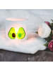 Mr. & Mrs. Panda Teelichthalter Glas Avocado Pärchen ohne Spruch in Transparent