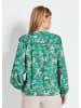 GOLDNER Kurzgröße:  Bluse Florale Viskosebluse Langarm in grün / gemustert