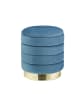 relaxdays Samthocker in Petrol/ Gold - (H)43,5 x Ø 39 cm
