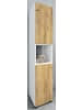 VCM  Holz Badmöbel Badschrank Hochschrank Flandu in Weiß / Honig-Eiche