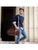 SID & VAIN Leder-Reisetasche echt Leder Weekender groß braun-46-cm in braun