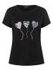 More & More Paillettenherzenshirt in black