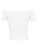 Urban Classics Urban Classics Damen Ladies Off Shoulder Rib Tee in white