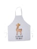 Mr. & Mrs. Panda Schürze Lama König mit Spruch in Weiß