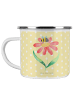 Mr. & Mrs. Panda Camping Emaille Tasse Hummel Blume ohne Spruch in Gelb Pastell