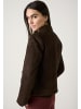 More & More kurze Velourslederjacke in espresso brown
