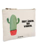 Mr. & Mrs. Panda Kulturbeutel Kaktus Wut mit Spruch in Weiß