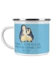Mr. & Mrs. Panda Camping Emaille Tasse 10. Hochzeitstag Rosenhoc... in Sky Blue