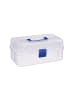 relaxdays 10x Plastikbox in Transparent/ Blau - (B)33 x (H)14 x (T)19 cm