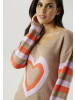 Aniston SELECTED Strickpullover in braunbeige-orange-rosa