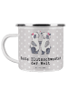 Mr. & Mrs. Panda Emaille Tasse Panda Beste Blutsschwester der We... in Grau Pastell