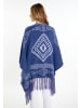 usha FESTIVAL Strick Poncho in Marine Weiss