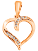 Adeliás Damen Anhänger – Herz Herzanhänger aus 925 Silber mit Zirkonia in gold