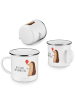 Mr. & Mrs. Panda Emaille Tasse Igel Luftballon mit Spruch in Weiß