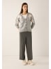 More & More cosy, bestickte Strickjacke in silvergrey melange