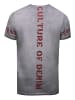 Rusty Neal Vintage Biker T-Shirt Oil Wash mit Raw Edge & Front- und Backprint in Anthrazit