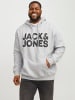 JACK & JONES PLUS Kapuzenpullover in Light Grey Melange