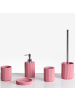 Beliani 5-tlg Badezimmer-Zubehör CAMANA in Rosa/Silber