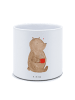 Mr. & Mrs. Panda XL Blumentopf Bär Kaffee ohne Spruch in Weiß