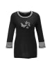 GOLDNER Kurzgröße:  Pullover mit femininem Motiv in schwarz / weiß