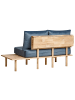 Beliani 2-Sitzer Sofa SALO in Blau/Braun - (W) 155 x (H) 74 x (L) 104 cm