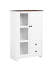 Beliani Vitrine PIMBA in Weiß/Braun - (W) 80 x (H) 125 x (L) 40 cm