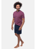 Ammann Schlafanzug Night & Home Cotton in Dunkelblau / rot