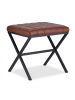 relaxdays Sitzhocker in Schwarz/ Braun - (B)46 x (H)47 x (T)42 cm
