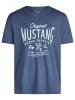Mustang T-Shirt Basic Print Tee in Blau