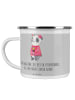 Mr. & Mrs. Panda Camping Emaille Tasse Beste Brautjungfern mit S... in Heather Grey