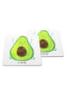 Mr. & Mrs. Panda Tassenuntersetzer Avocado Glücklich ohne Spruch in Weiß
