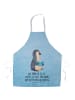 Mr. & Mrs. Panda Schürze Pinguin Buch mit Spruch in Eisblau