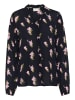 Kaffe Langarm-Bluse KAellen Regular fit in Midnight/Pink Flower Print