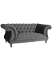 58 aufm Kessel CHESTERFIELD Sofa 2-Sitzer Kaylin Samtvelours anthrazit