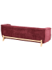 Beliani 3-Sitzer Sofa ALNOR in Rot/Braun - (W) 205 x (H) 67 x (L) 85 cm