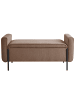 Beliani Bettbank LEWES in Braun/Schwarz - (W) 114 x (H) 55 x (L) 50 cm