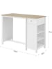 SoBuy Bartisch in Weiß und Braun - (B)120 x (H)90 x (T)55cm