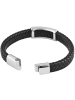 Adeliás Herren Armband aus Leder 21 cm in schwarz