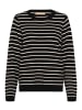 CULTURE Strickpullover CUebba Regular fit in Black/Whitecap Stripe