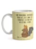 Mr. & Mrs. Panda Tasse Fledermaus Sitzen mit Spruch in Gelb Pastell