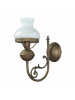 Licht-Erlebnisse Wandlampe (B)12.5 x (H)26 cm in Bronze Antik matt Weiß