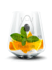 Mr. & Mrs. Panda Blümchentail Glas Avocado Glücklich mit Spruch in Transparent