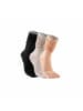 MUNADUNA 3er-Pack Yoga-/Pilates-Zehen-Socken – Stulpen-Optik – Anti-Rutsch-Farb-Mix