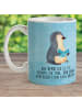Mr. & Mrs. Panda Kaffeebecher Pinguin Buch mit Spruch in Eisblau