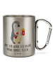 Mr. & Mrs. Panda Kaffeetasse Pinguin Pommes mit Spruch in Silber